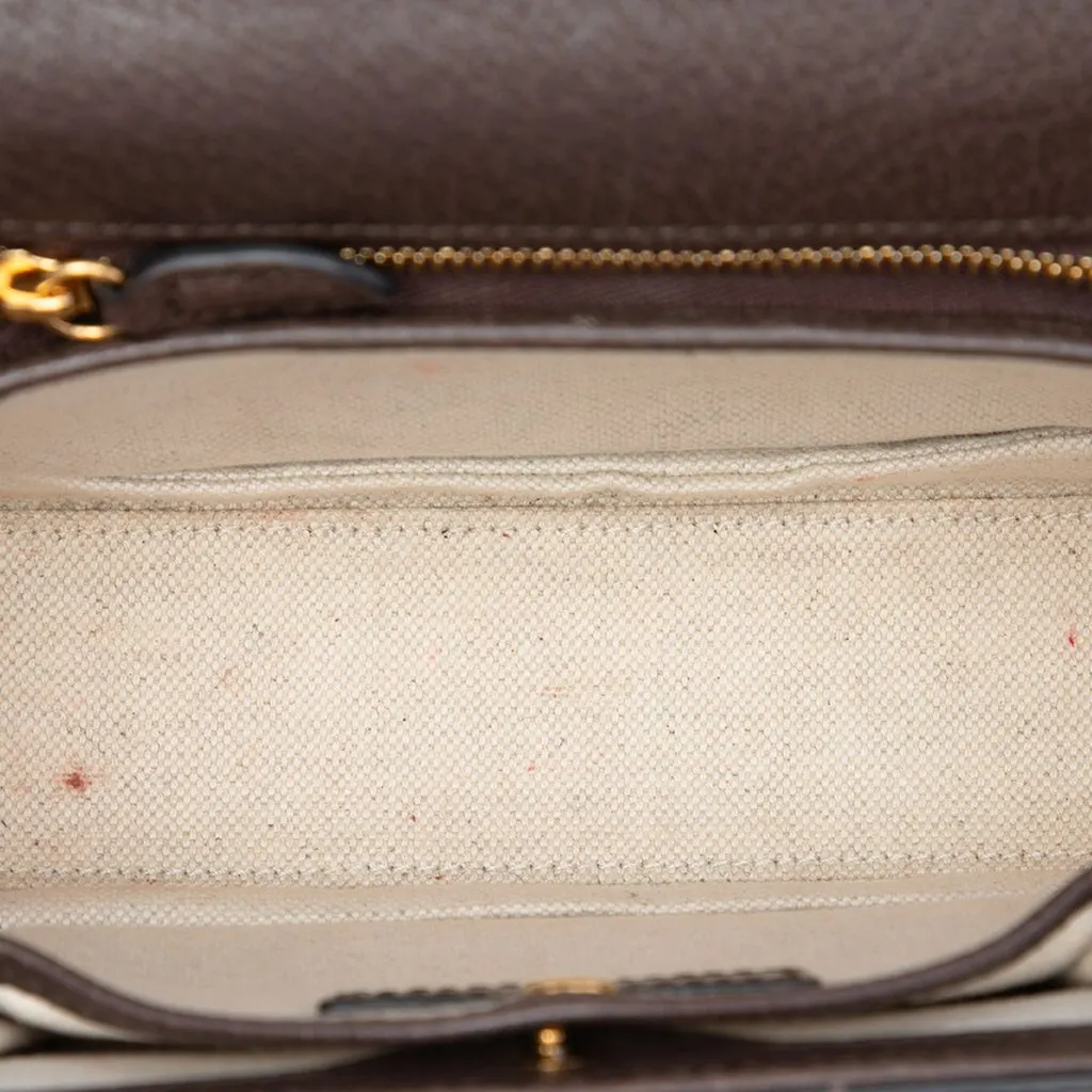 Gucci Small Jumbo GG Canvas Web Bamboo 1947 Top Handle Bag Beige Very good - Model View