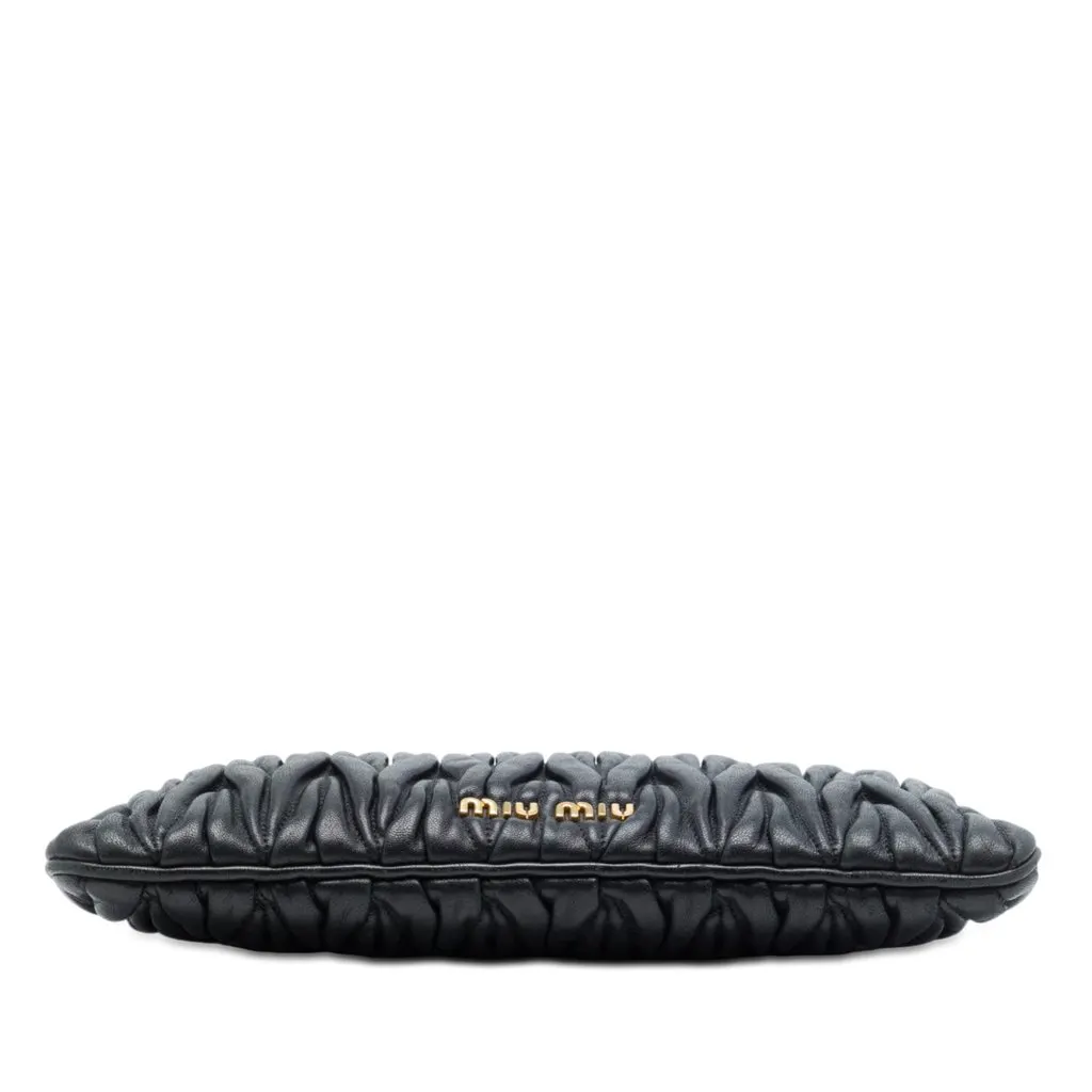 Miu Miu Matelasse Nappa Frame Clutch Black Leather Very good - Inside View