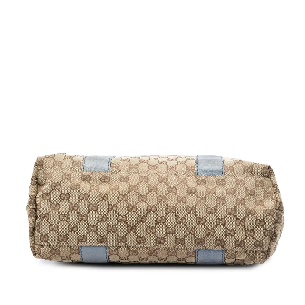 Gucci Medium GG Canvas Bamboo Libeccio Tote Beige Good - Inside View