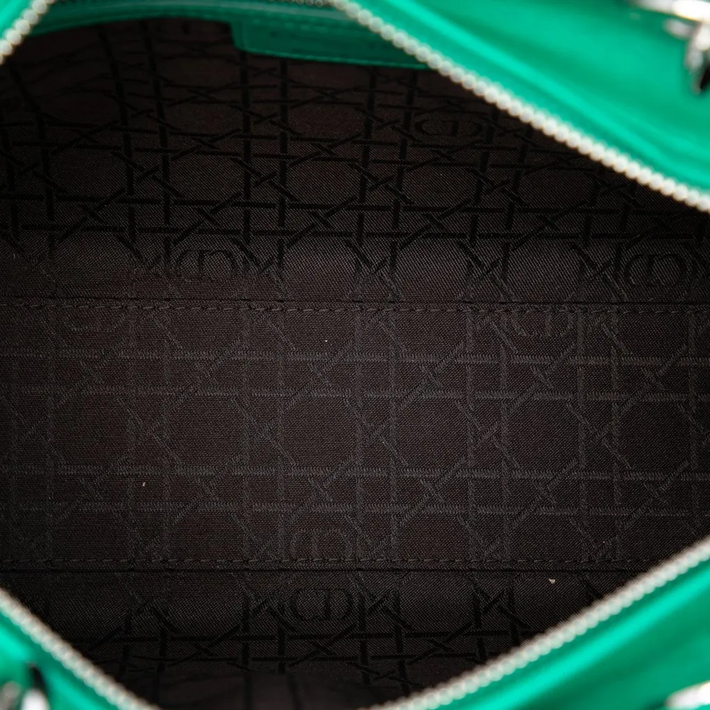 Dior Large Lambskin Cannage Lady Dior Green Leather Very good - Model View