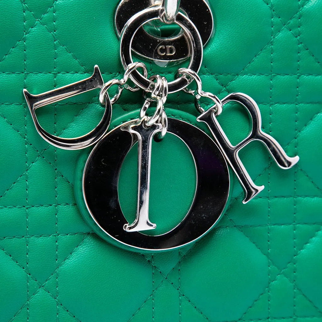 Dior Large Lambskin Cannage Lady Dior Green Leather Very good - Box View