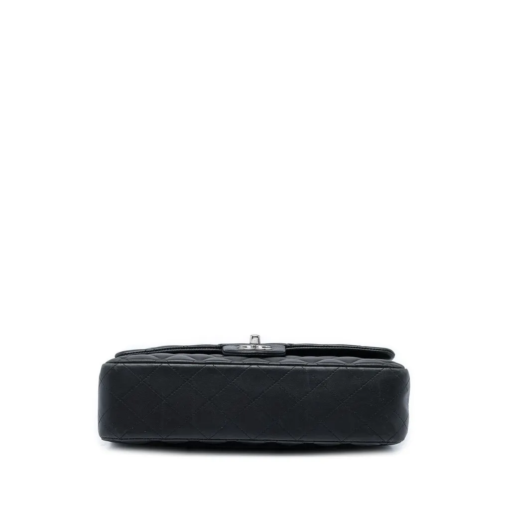 Chanel Medium Classic Lambskin Double Flap Black Leather Very good - Inside View