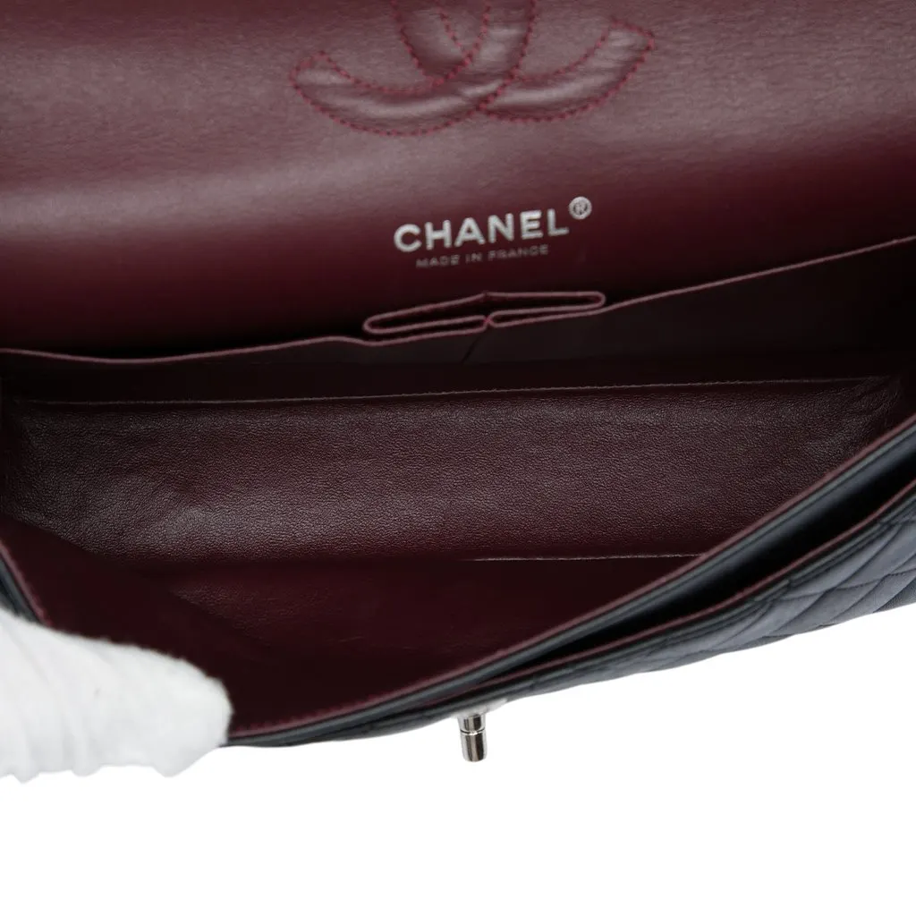 Chanel Medium Classic Lambskin Double Flap Black Leather Very good - Model View