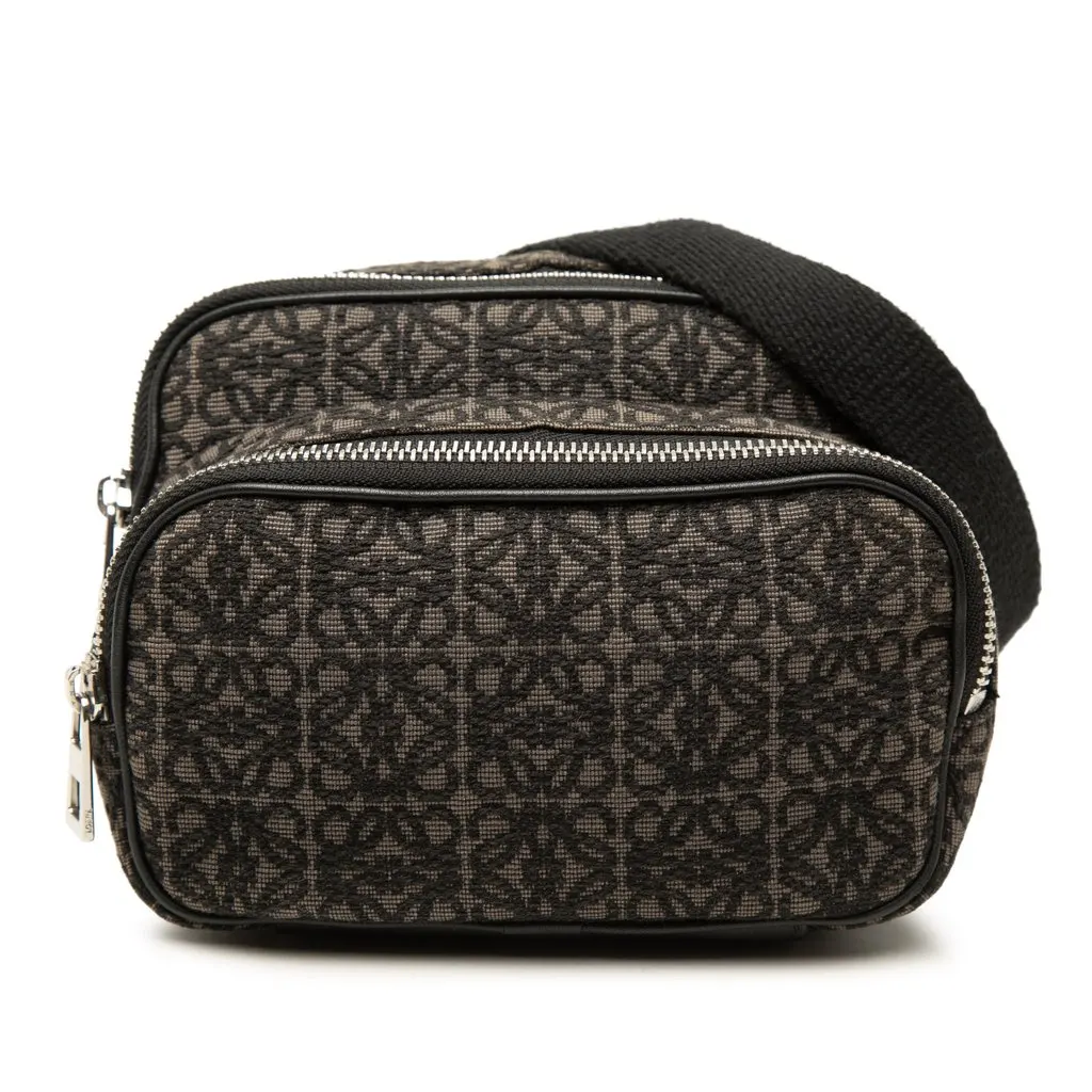 Loewe Mini Anagram Jacquard Camera Bag Brown Canvas Very good - Front View