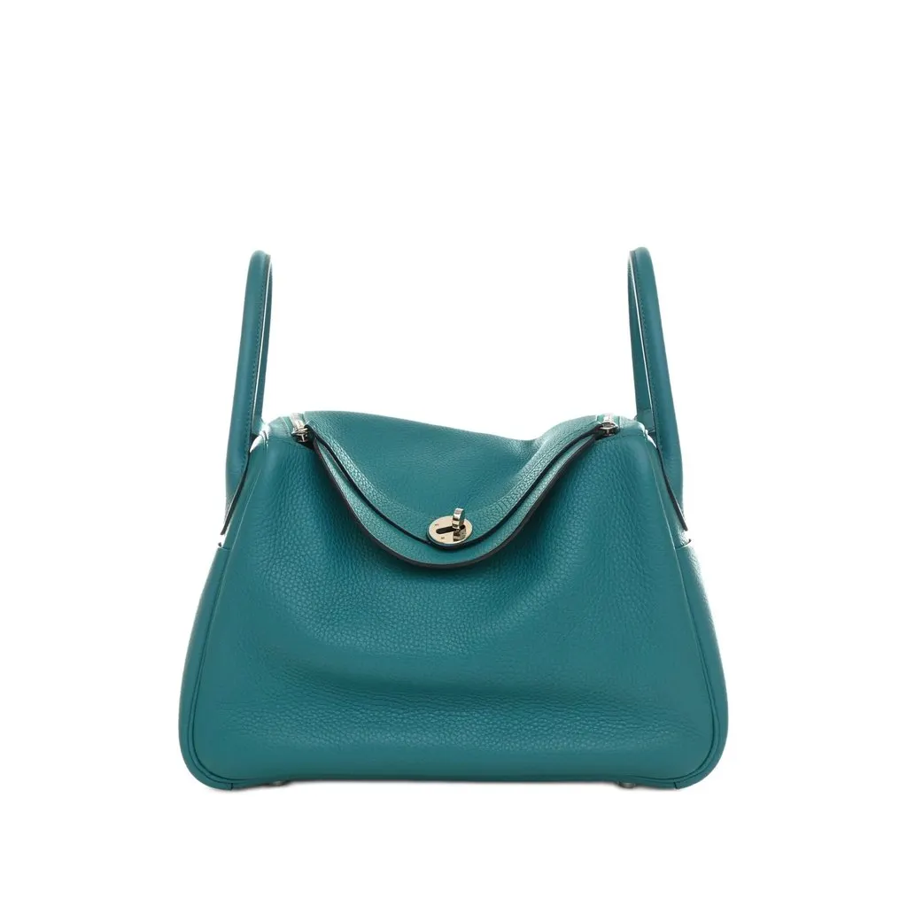 Hermès Clemence Lindy 30 Blue Leather Very good - Front View