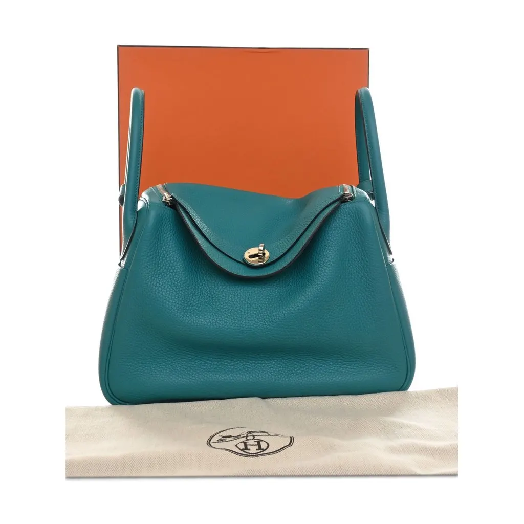 Hermès Clemence Lindy 30 Blue Leather Very good - Box View