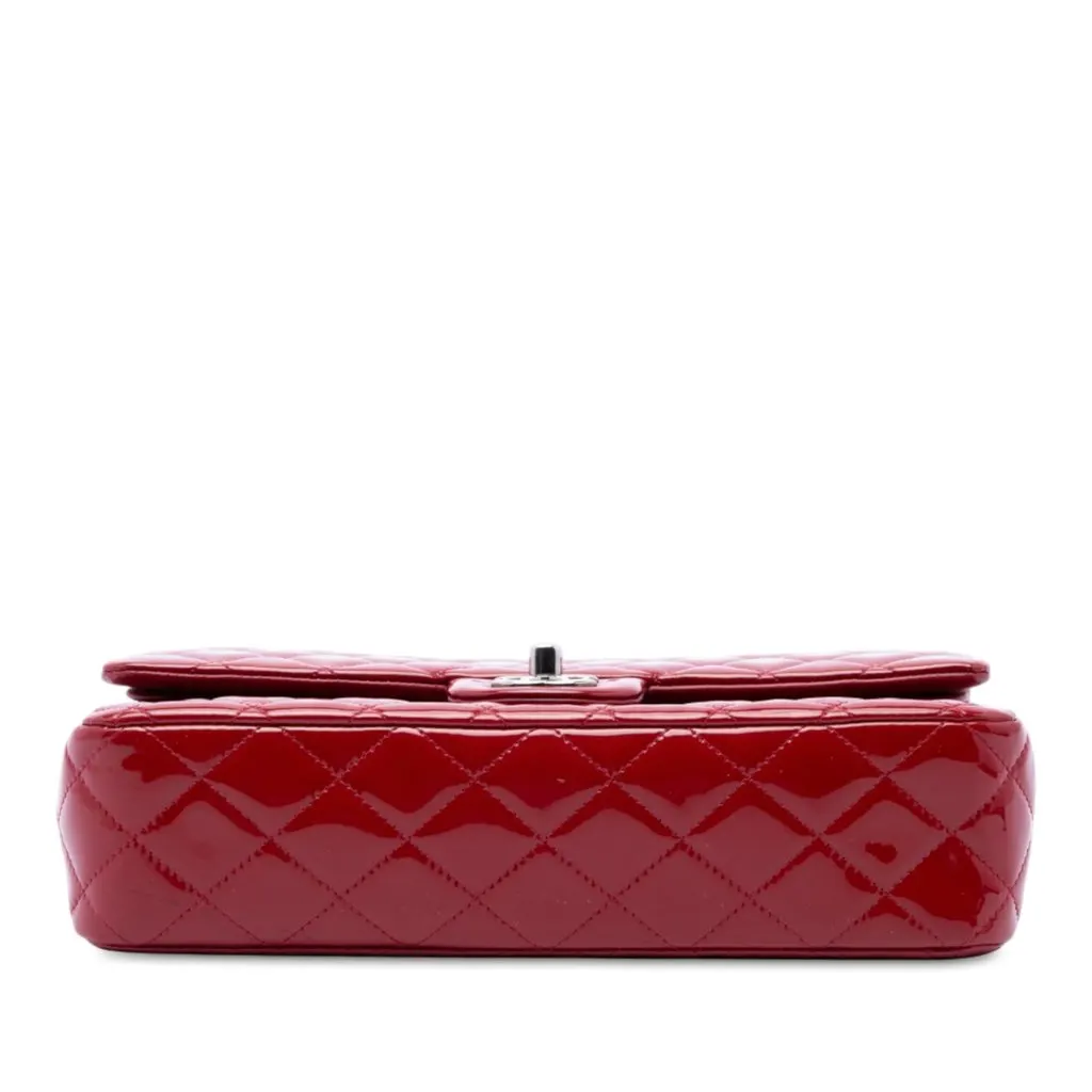 Chanel Medium Classic Patent Double Flap Red Leather Very good - Inside View