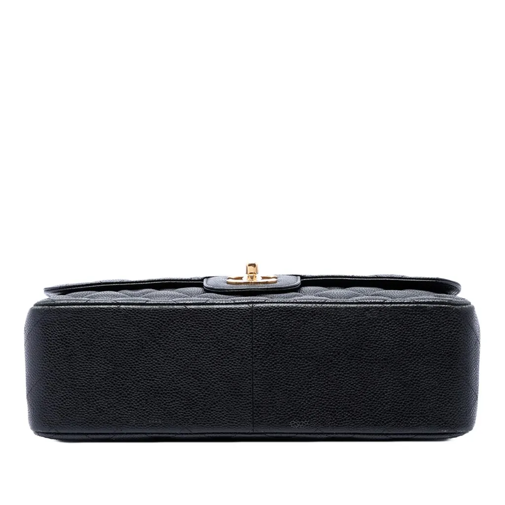 Chanel Jumbo Classic Caviar Double Flap Black Leather Very good - Inside View