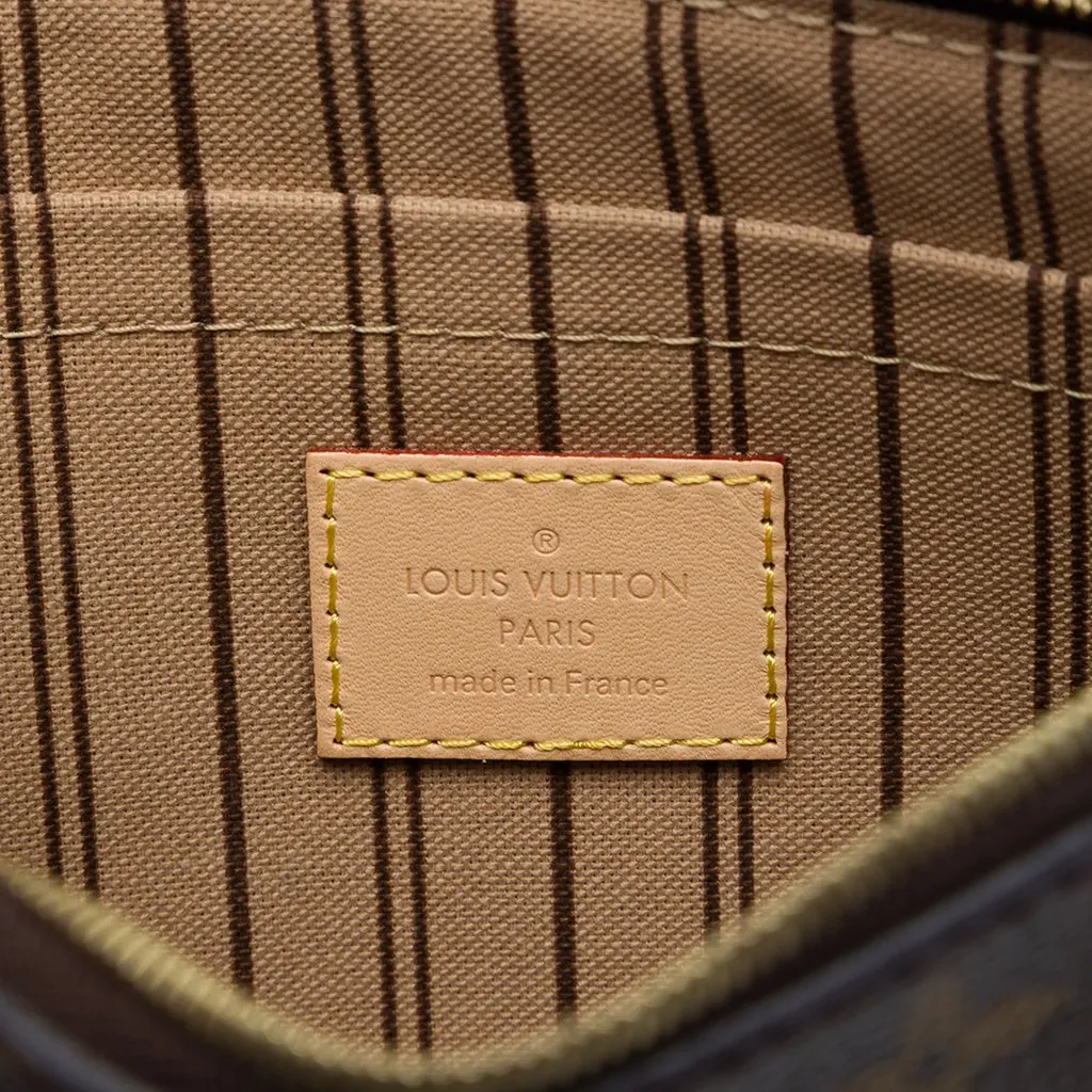 Louis Vuitton Monogram Neverfull MM Pouch Brown Canvas Very good - Box View