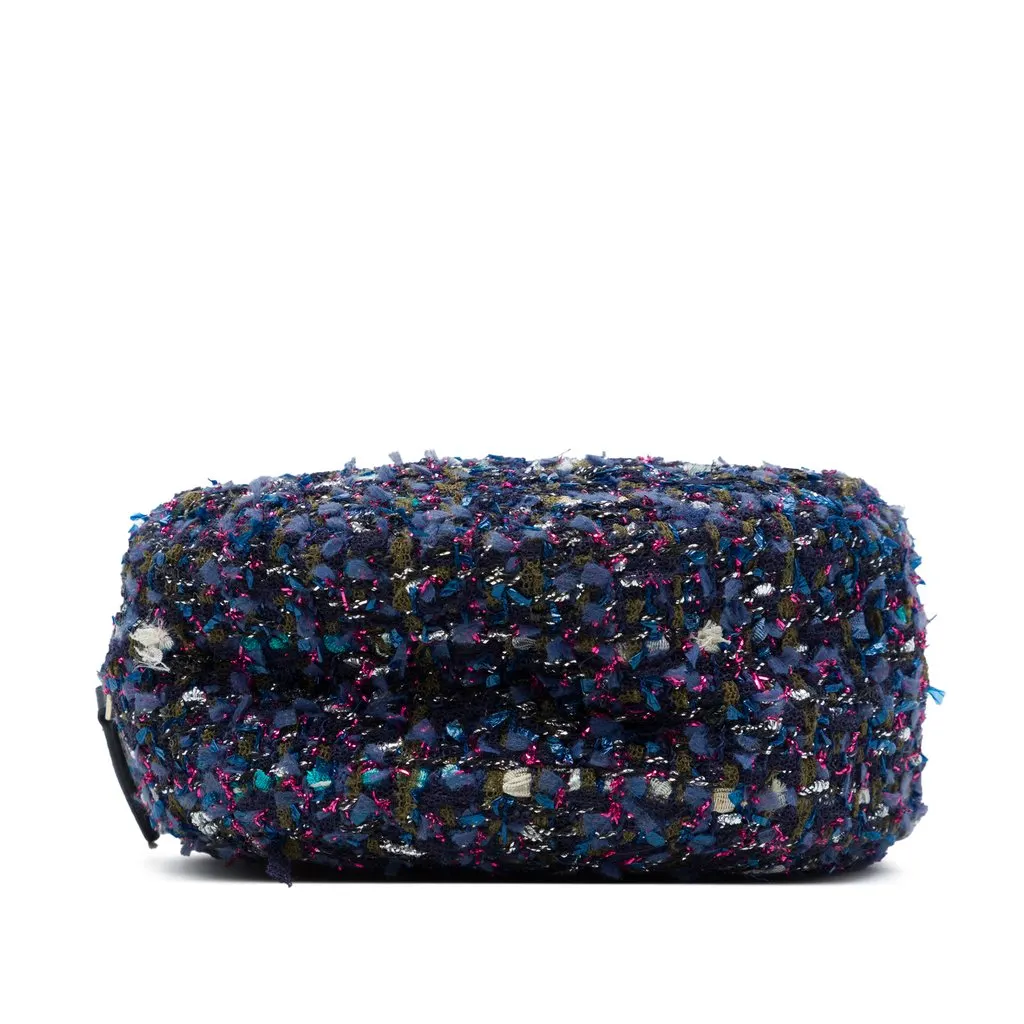 Chanel CC Quilted Tweed Round Crossbody Purple Very good - Inside View