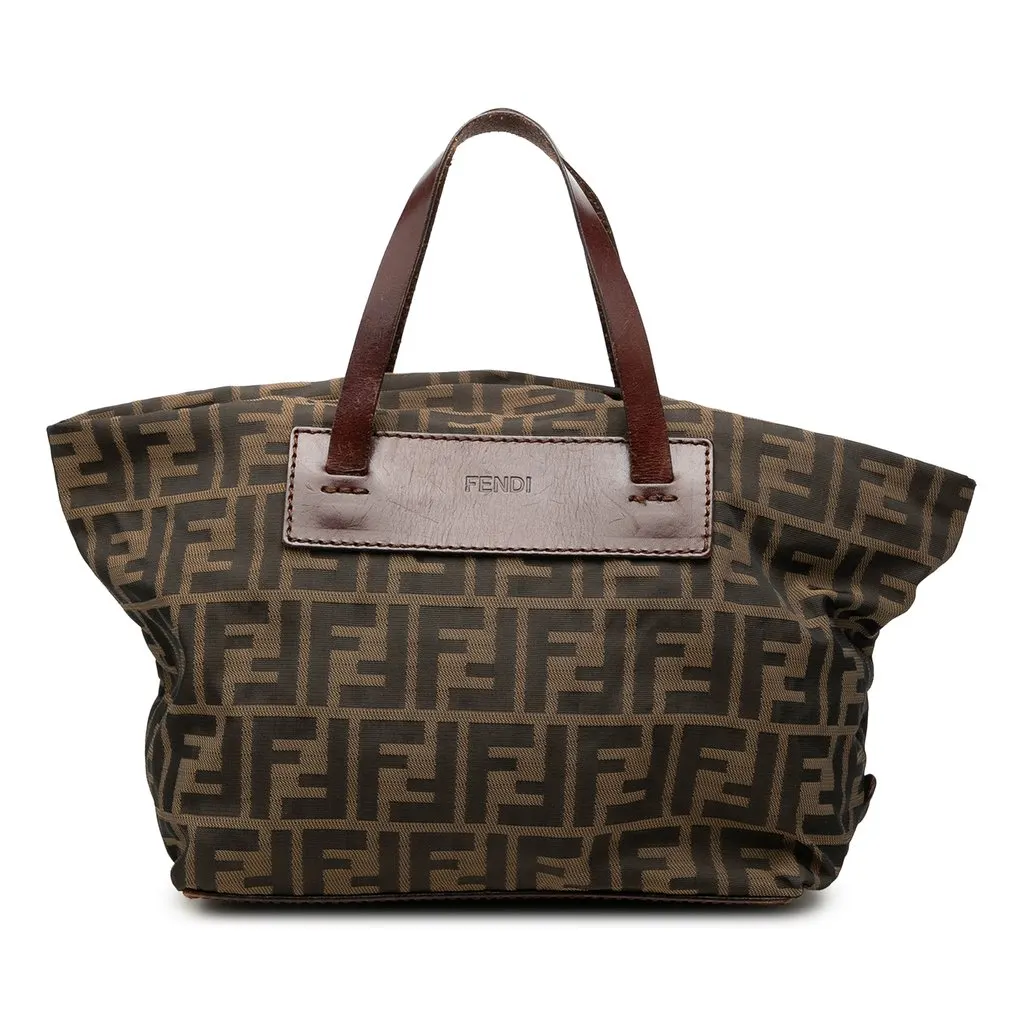 Fendi Zucca Canvas Handbag Brown Canvas Good - Front View