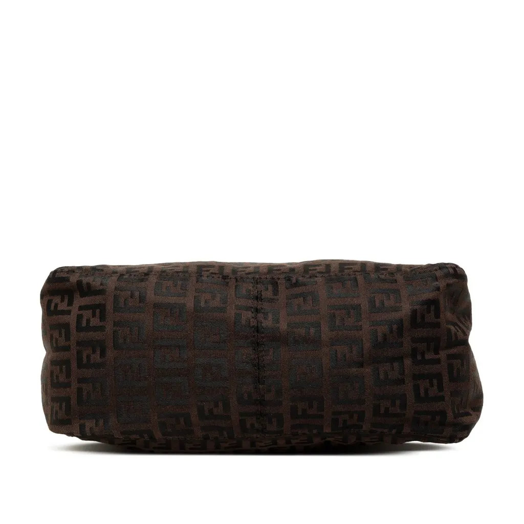 Fendi Zucchino Canvas Handbag Brown Canvas Good - Inside View
