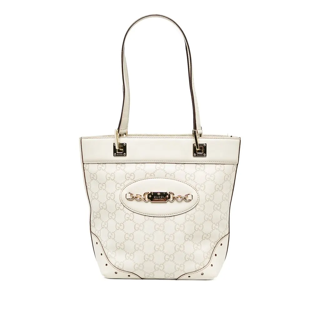 Gucci Mini Guccissima Punch Tote White Leather Very good - Front View