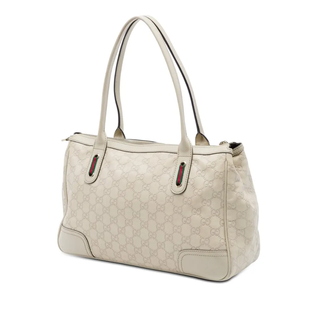 Gucci Guccissima Web Princy Tote Beige Leather Very good - Back View
