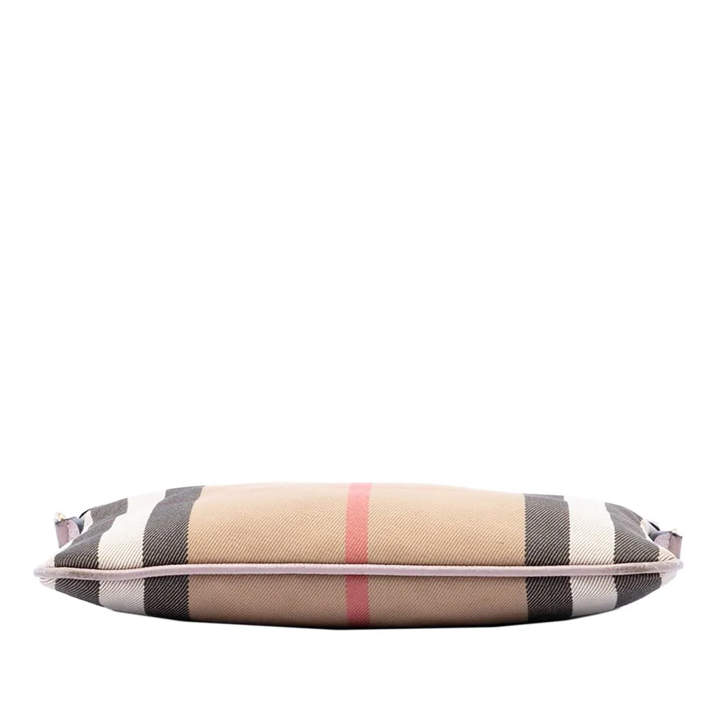 Burberry House Check Canvas Derby Peyton Crossbody Brown Good - Inside View