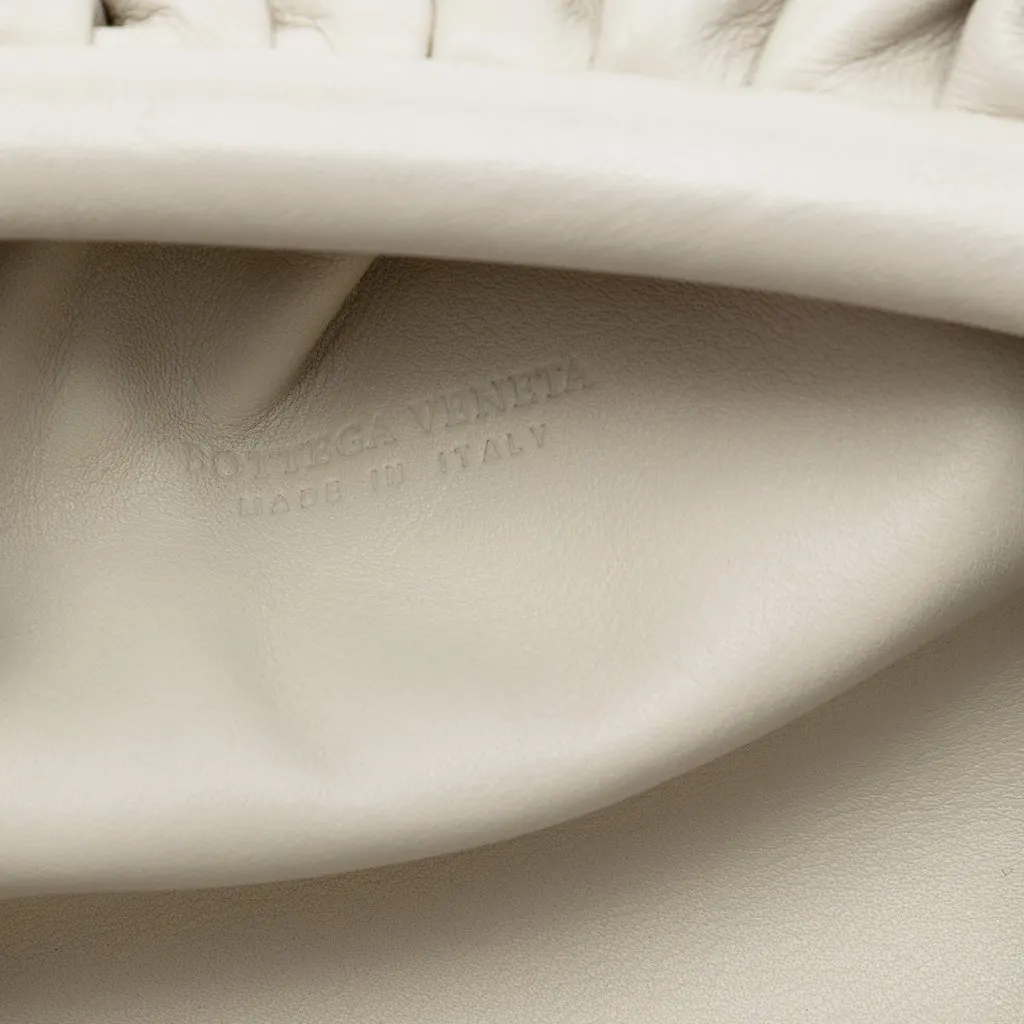 Bottega Veneta Lambskin The Mini Pouch Crossbody White Leather Very good - Box View
