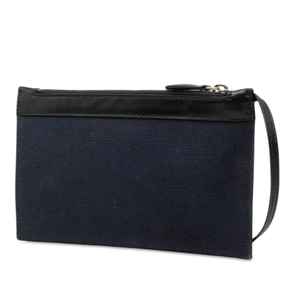 Balenciaga Canvas Navy Cabas Pouch Blue Canvas Good - Back View