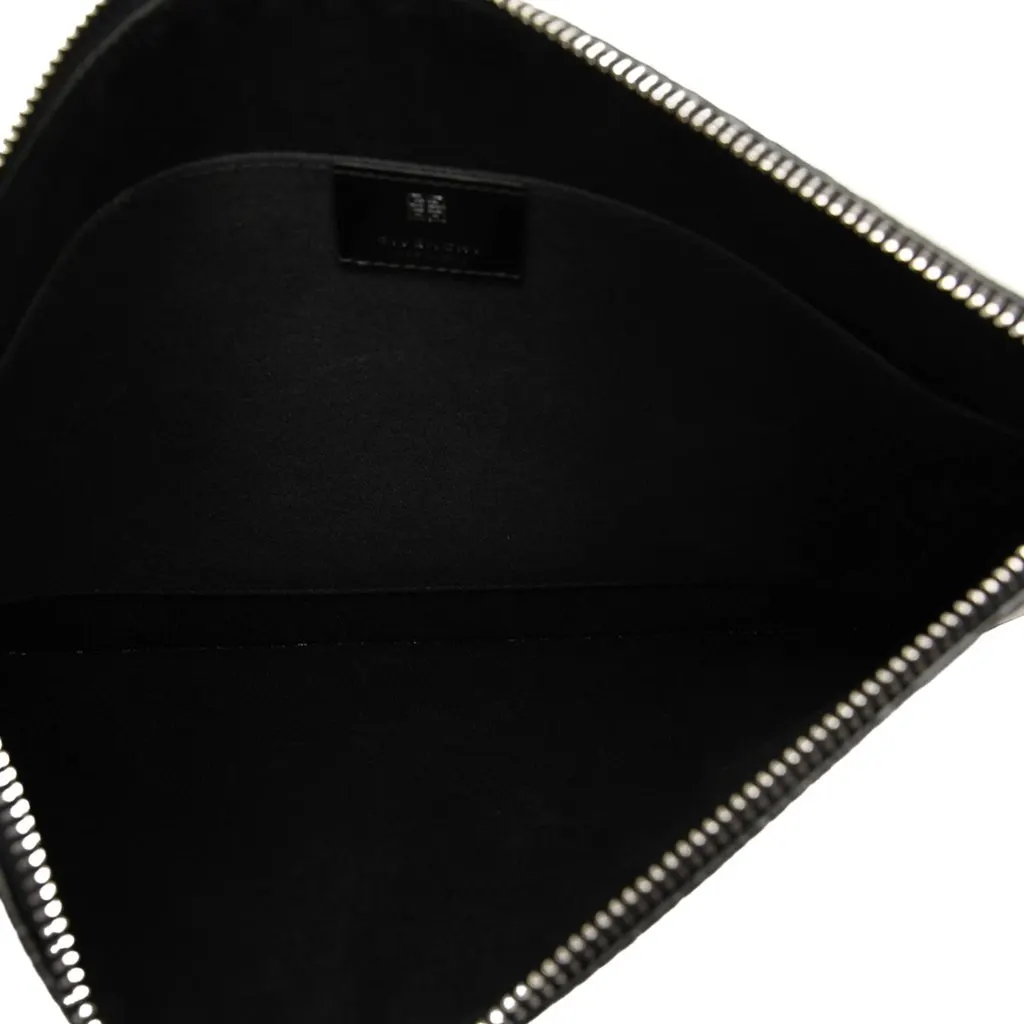 Givenchy 4G Embossed Coated Canvas Flat Pouch Black Canvas Very good - Model View