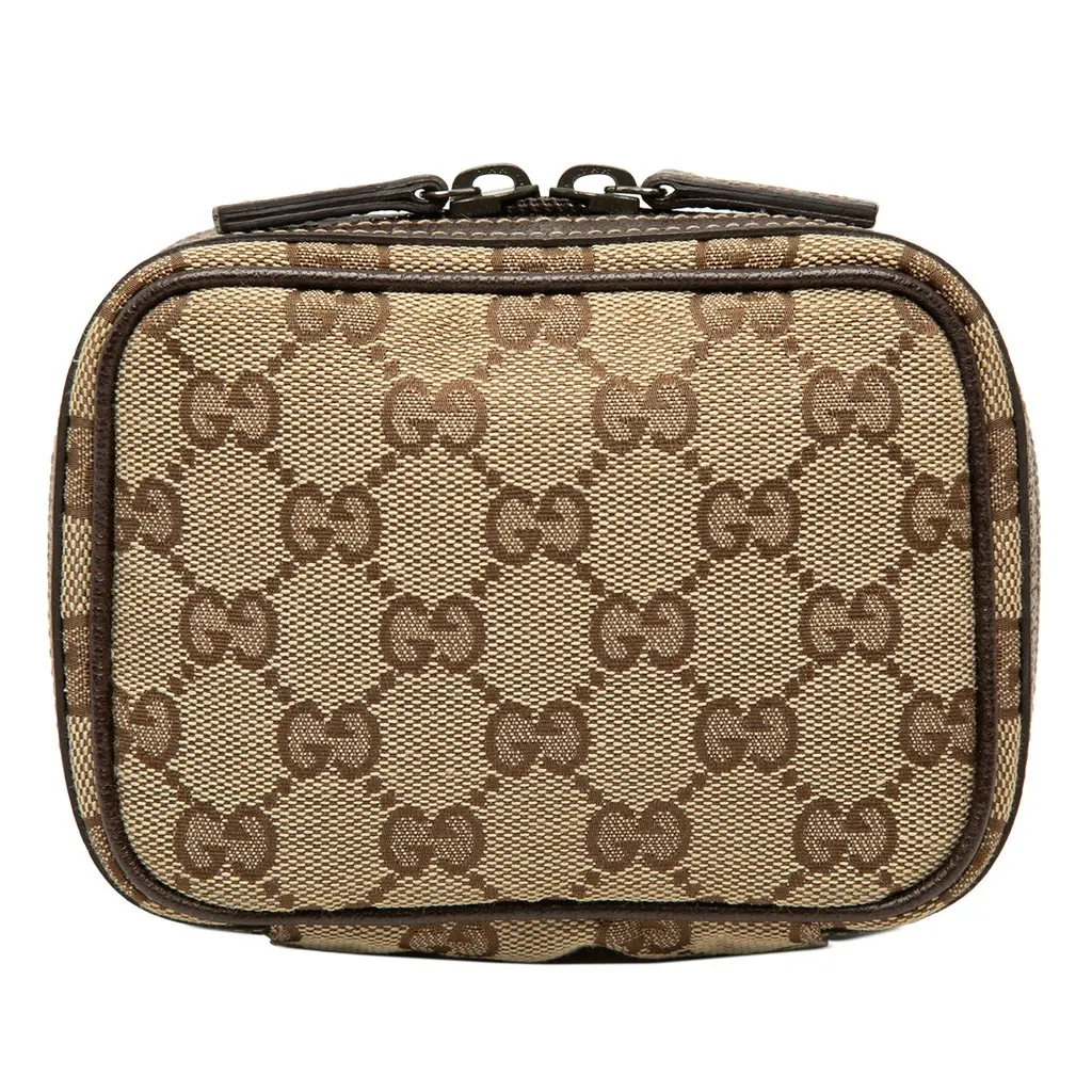 Gucci GG Canvas Cosmetic Pouch Beige Canvas Good - Front View
