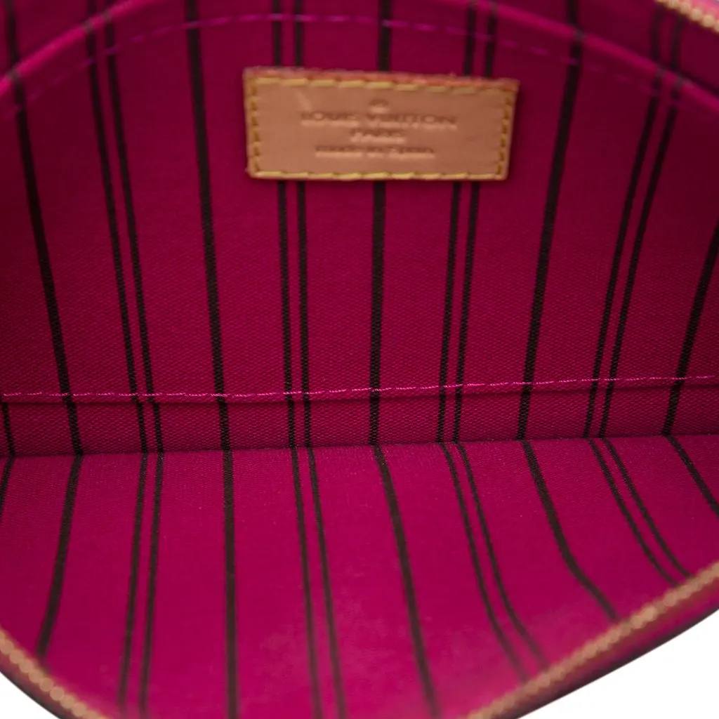 Louis Vuitton Monogram Neverfull MM Pouch Brown Canvas Good - Model View