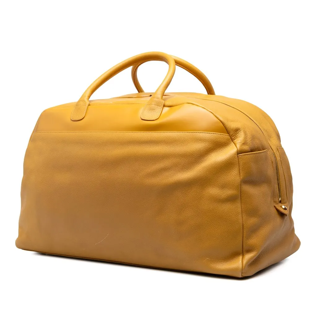 Loewe Leather Logo Travel Bag Yellow Leather Good - Back View