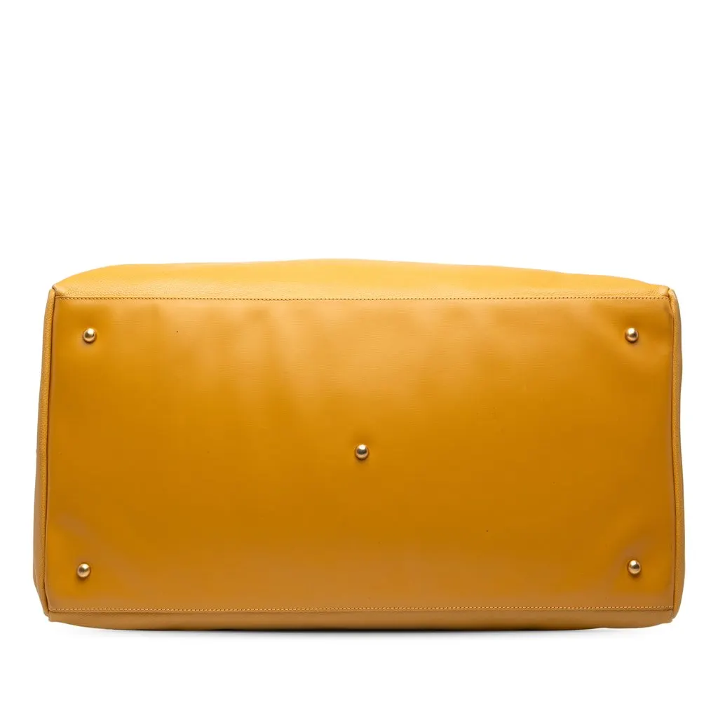 Loewe Leather Logo Travel Bag Yellow Leather Good - Inside View