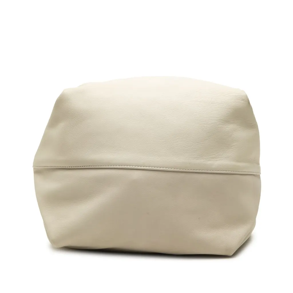 Saint Laurent Lambskin Teddy Drawstring Bucket Bag White Leather Very good - Inside View