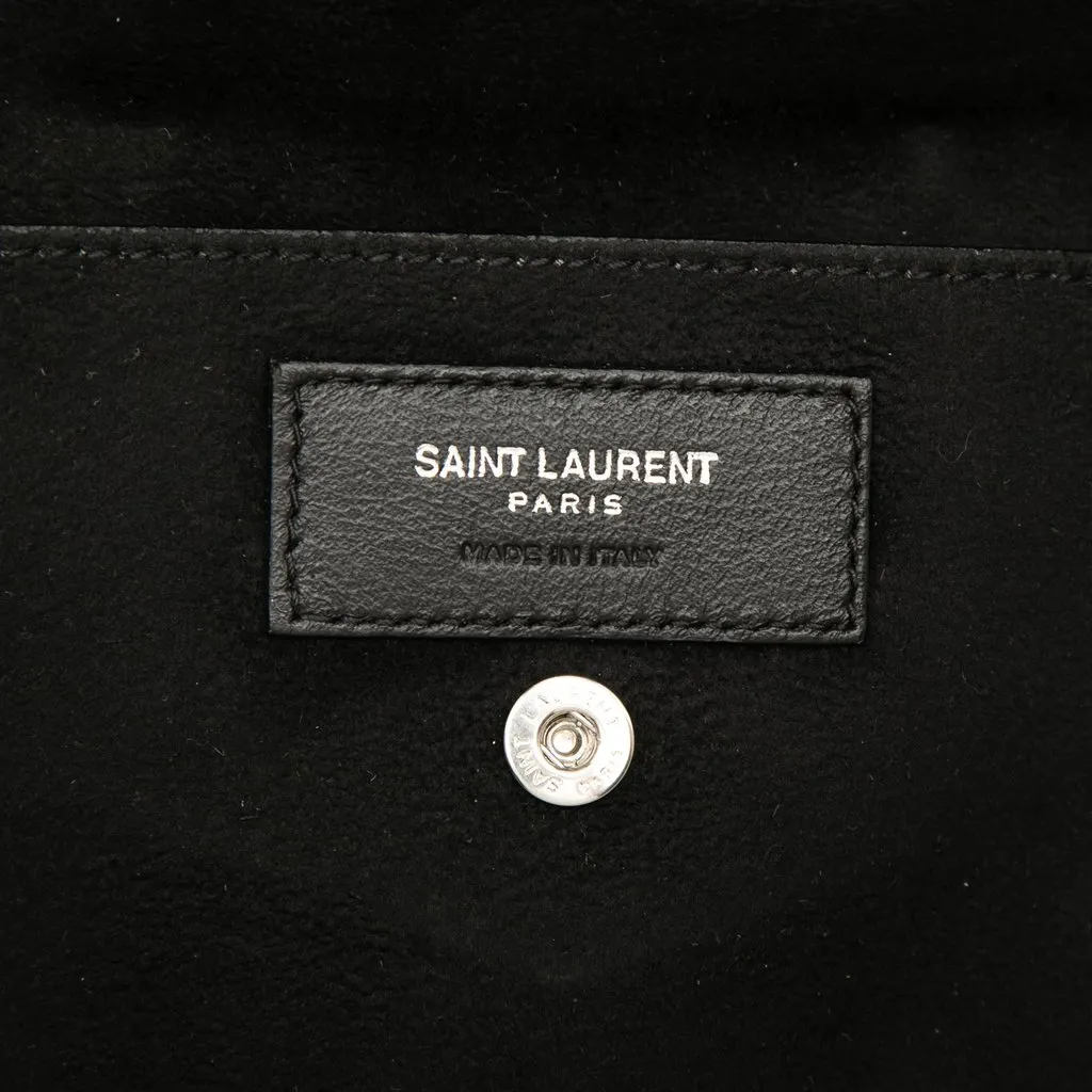 Saint Laurent Lambskin Teddy Drawstring Bucket Bag White Leather Very good - Box View