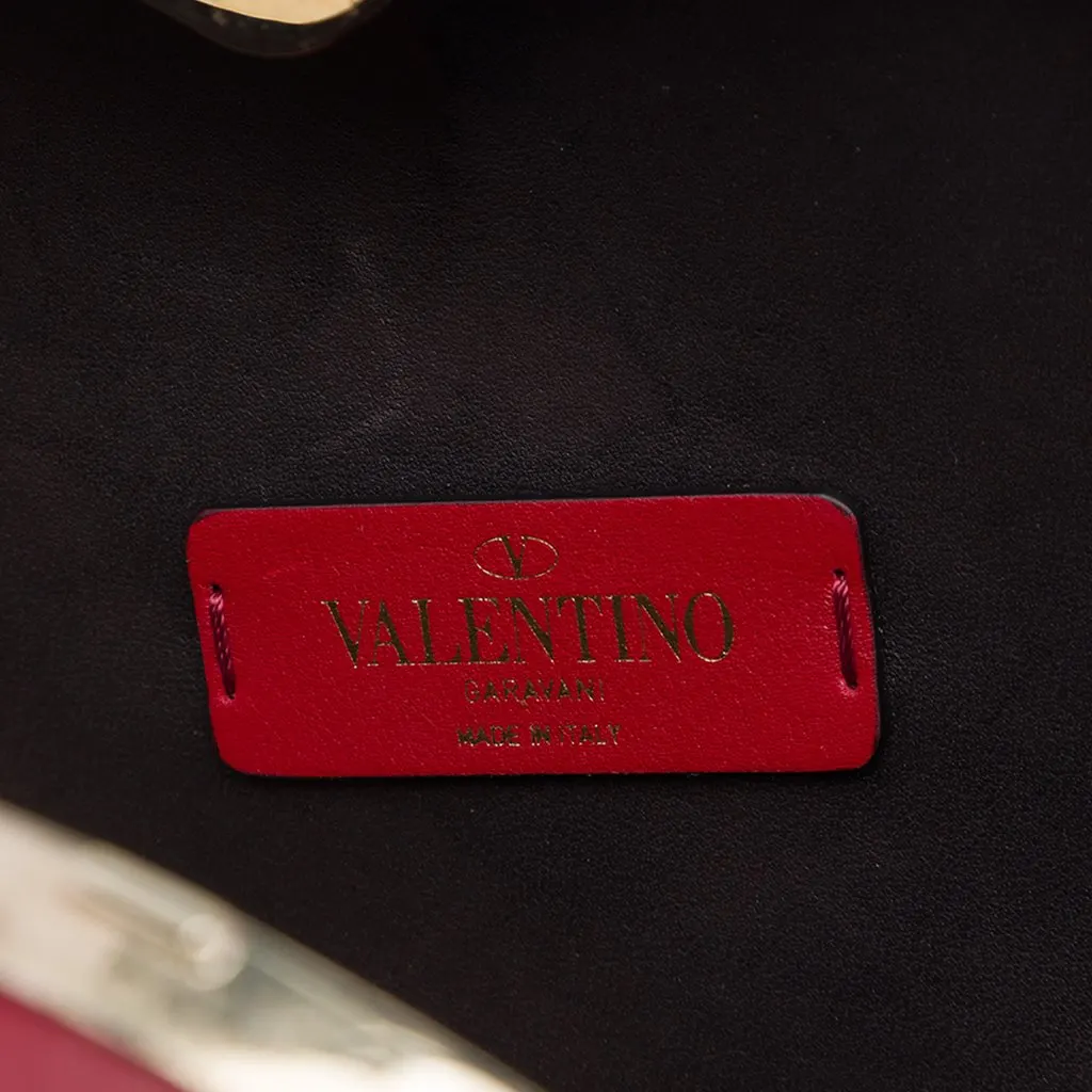 Valentino Leather Rockstud Carry Secrets Heart Minaudiere Crossbody Red Leather Very good - Box View