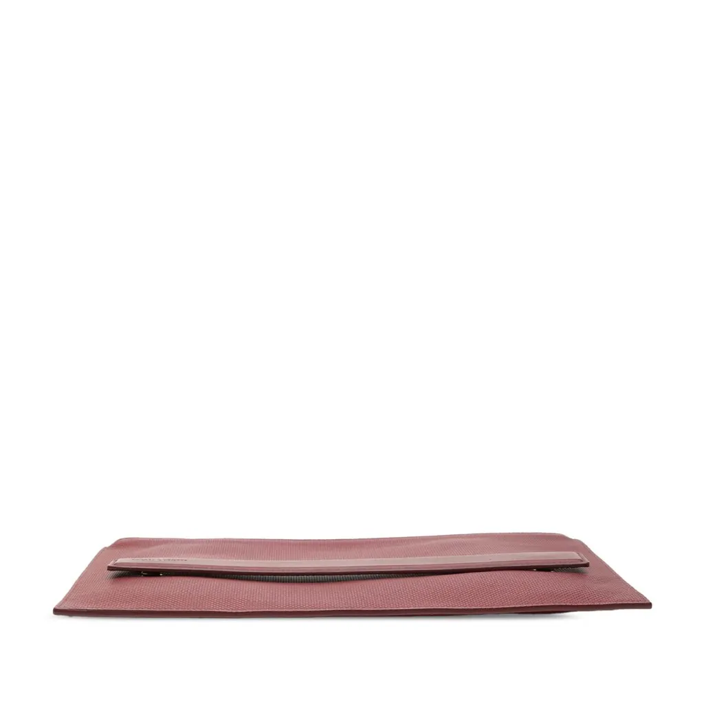 Bottega Veneta Textured Calfskin Marco Polo Clutch Red Leather Very good - Inside View