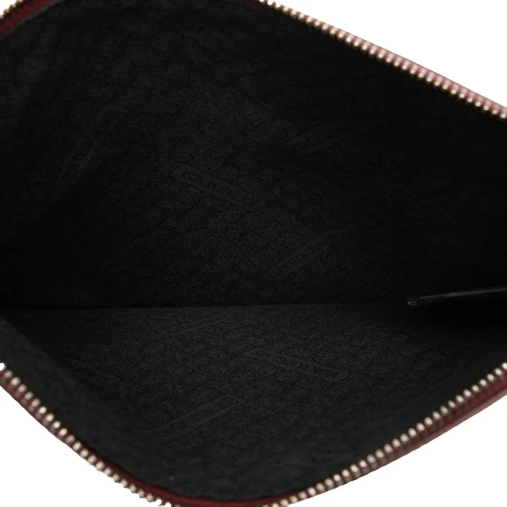 Bottega Veneta Textured Calfskin Marco Polo Clutch Red Leather Very good - Model View