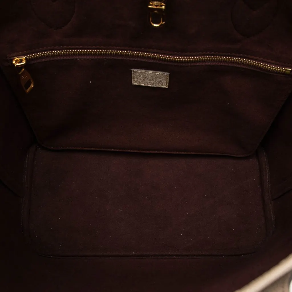Louis Vuitton Monogram Giant Empreinte Neverfull MM Beige Leather Very good - Model View