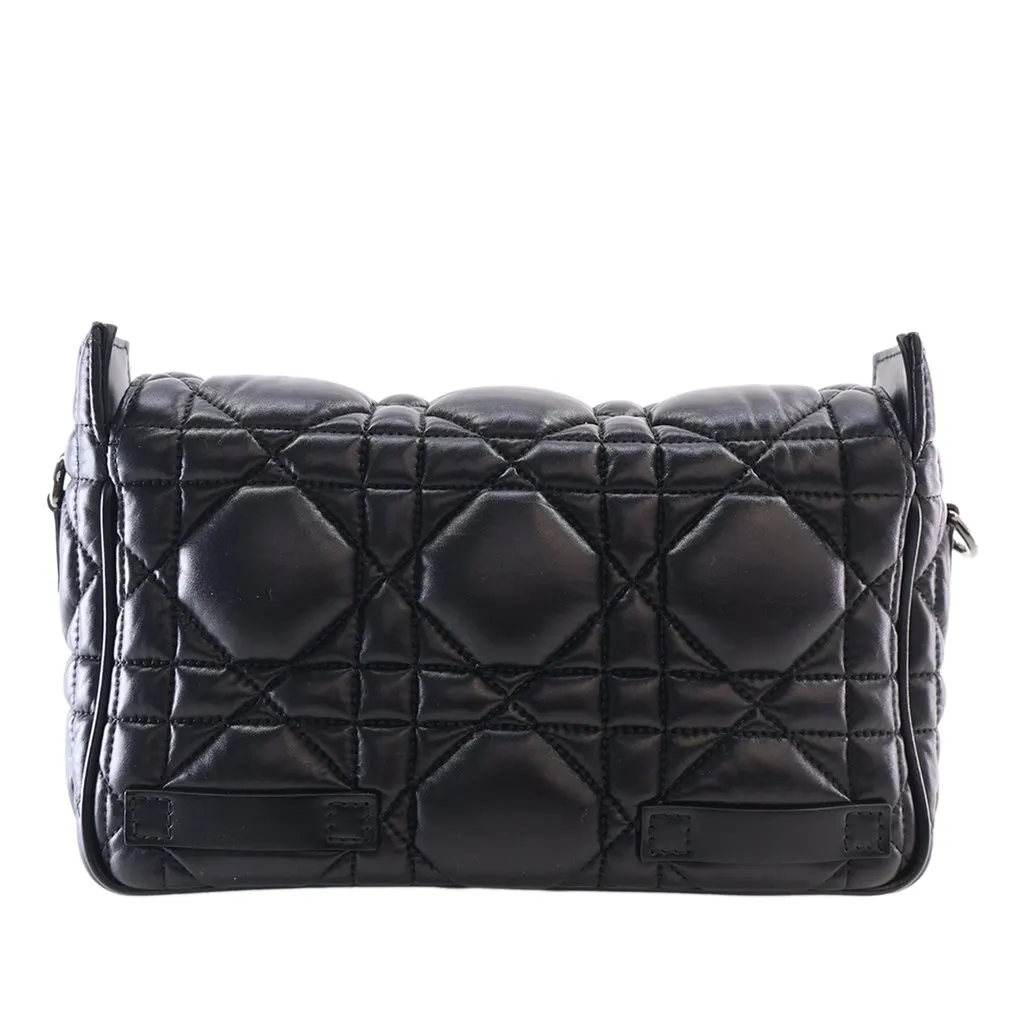 Dior Small Calfskin Macrocannage Diorcamp Messenger Bag Black Leather Very good - Back View