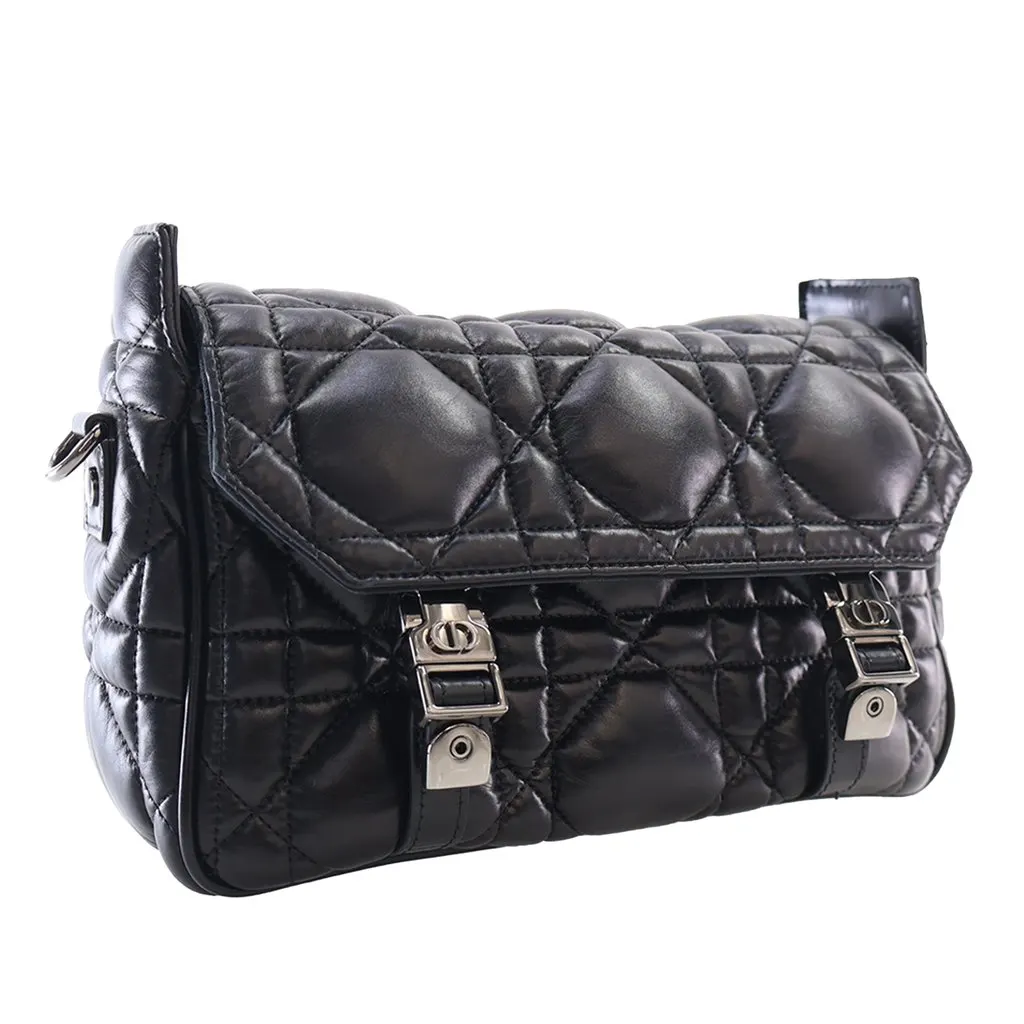 Dior Small Calfskin Macrocannage Diorcamp Messenger Bag Black Leather Very good - Inside View
