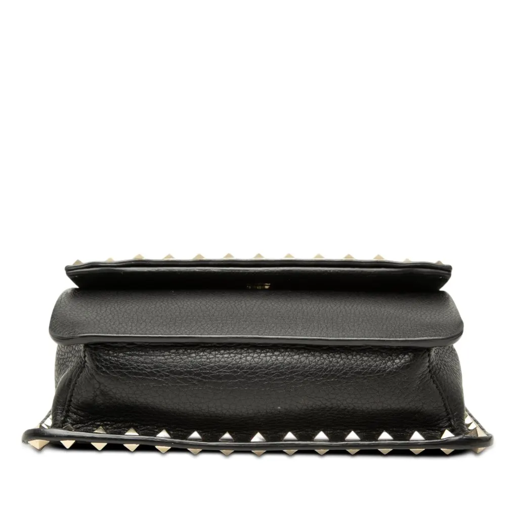 Valentino Small Grained Calfskin Rockstud Crossbody Black Leather Very good - Inside View
