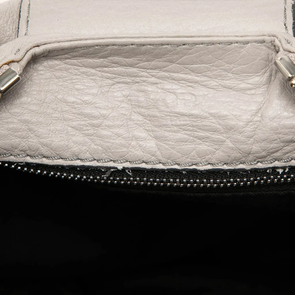 Chloé Leather Paddington Front Pocket Shoulder Bag Grey Leather Very good - Box View