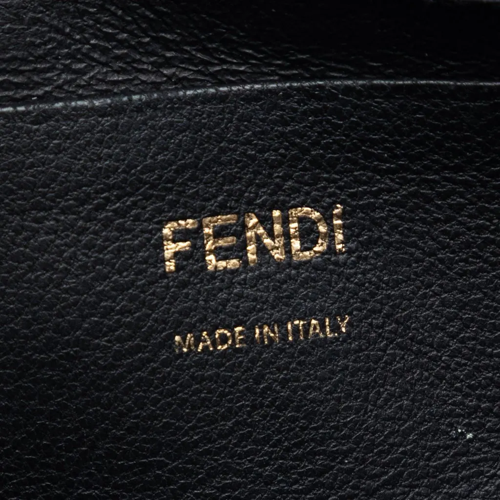 Fendi Mini Zucca Embossed Leather Baguette Satchel Black Leather Good - Box View