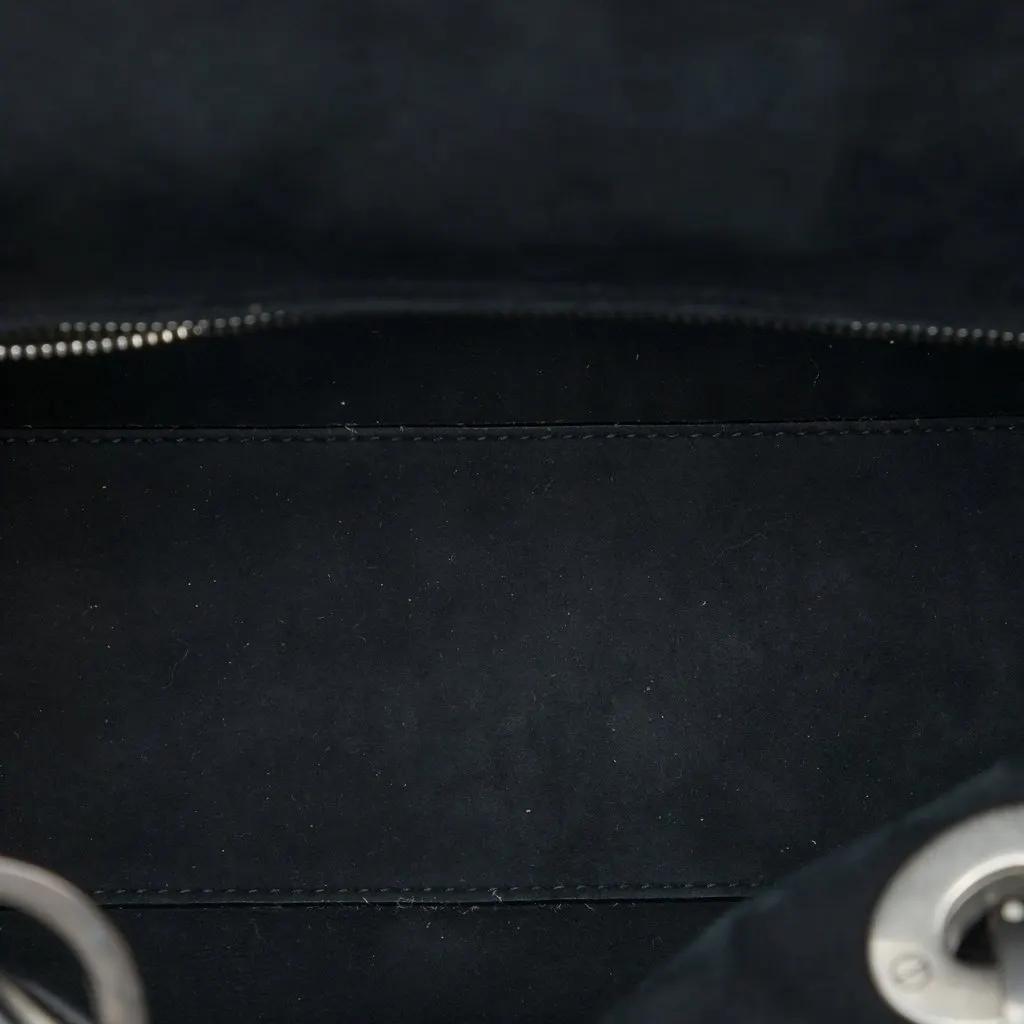 Dior Medium Calfskin Cannage Embossed Flower Studded Supple Lady Dior Black Leather Very good - Model View