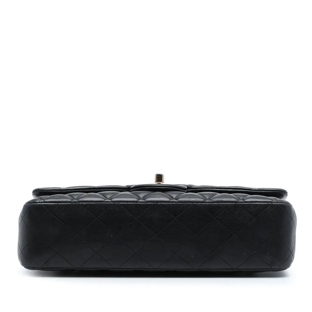 Chanel Medium Classic Lambskin Double Flap Black Leather Very good - Inside View