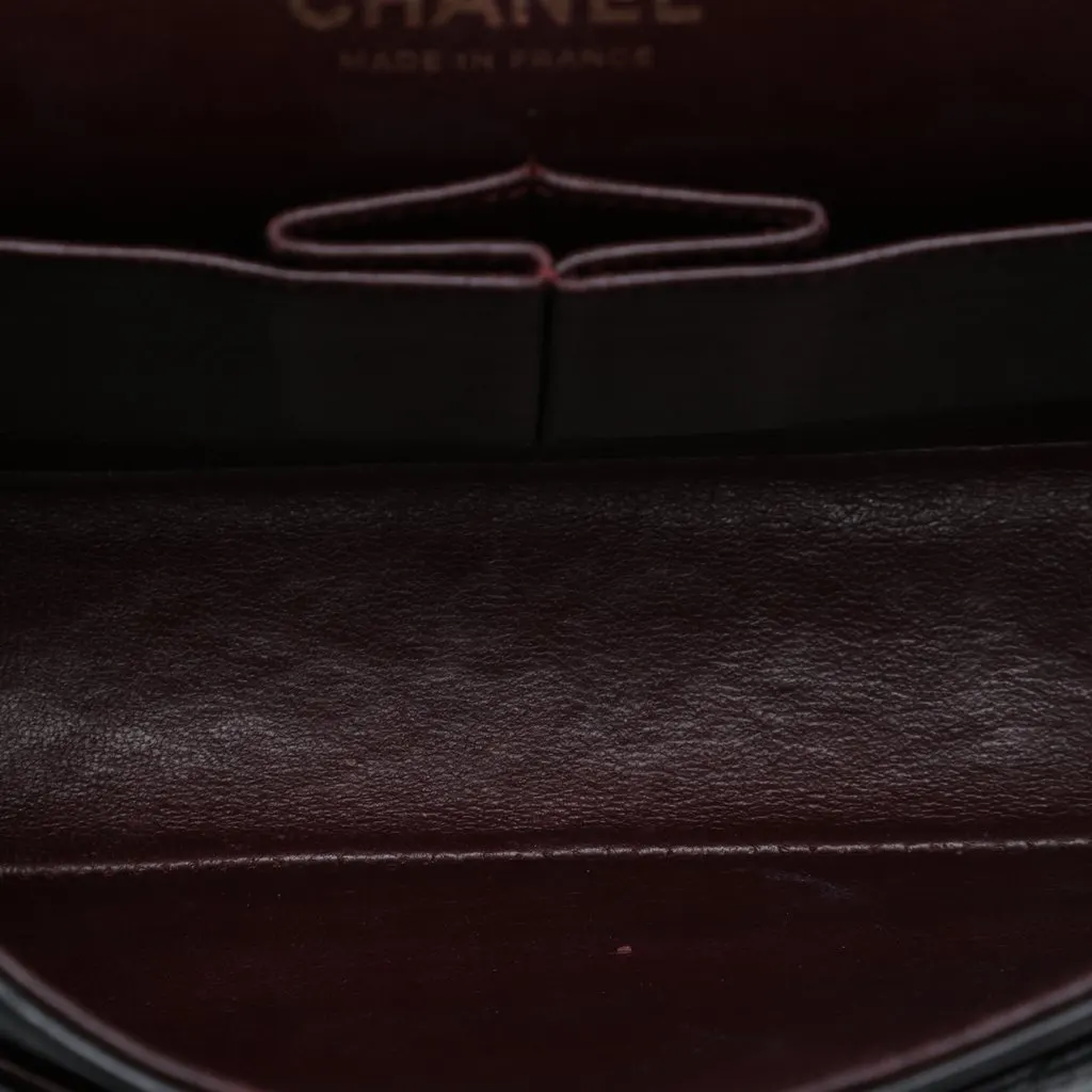 Chanel Medium Classic Lambskin Double Flap Black Leather Very good - Model View