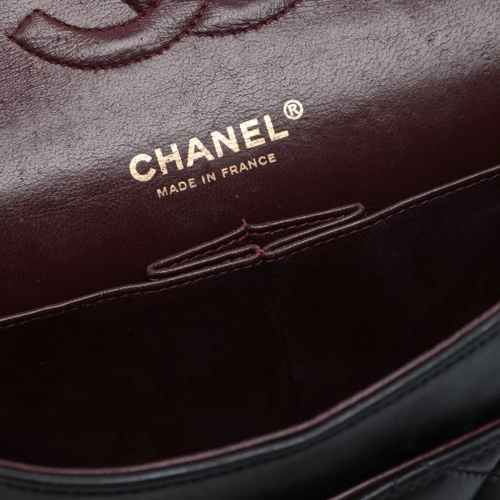 Chanel Medium Classic Lambskin Double Flap Black Leather Very good - Box View