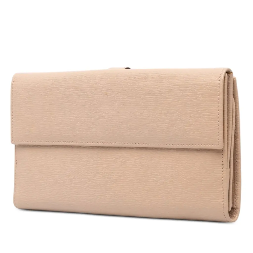 Gucci Calfskin Jackie Long Wallet Pink Leather Good - Back View