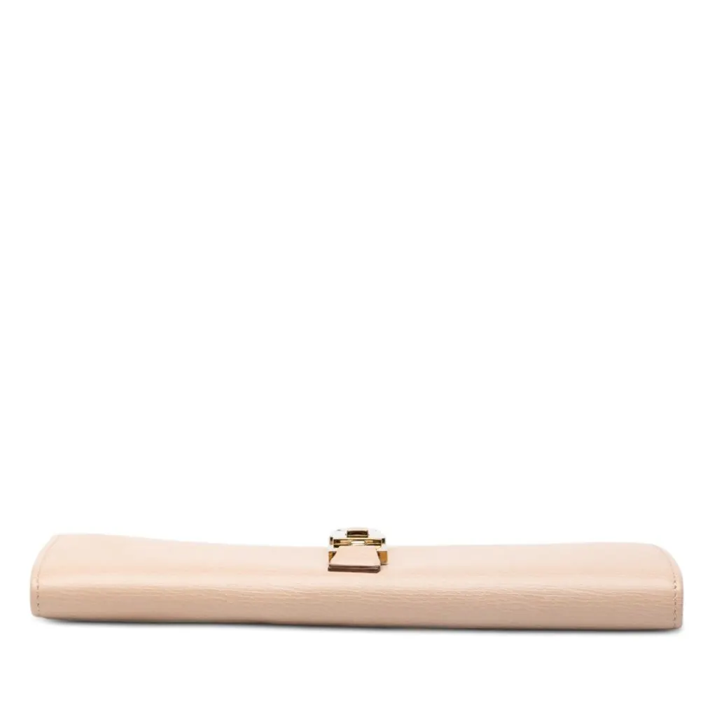Gucci Calfskin Jackie Long Wallet Pink Leather Good - Inside View