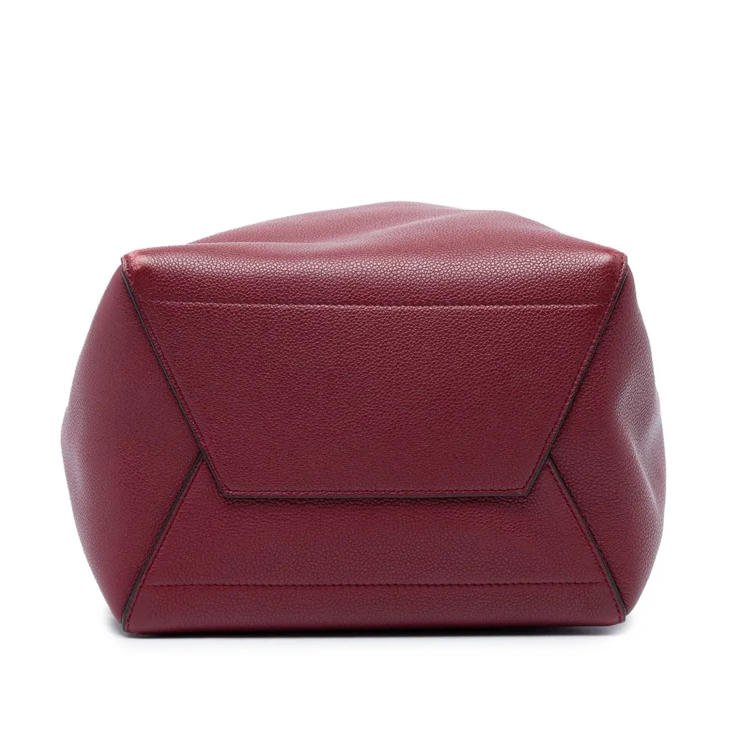 Celine Medium Leather Seau Sangle Bucket Bag Red Leather Very good - Inside View