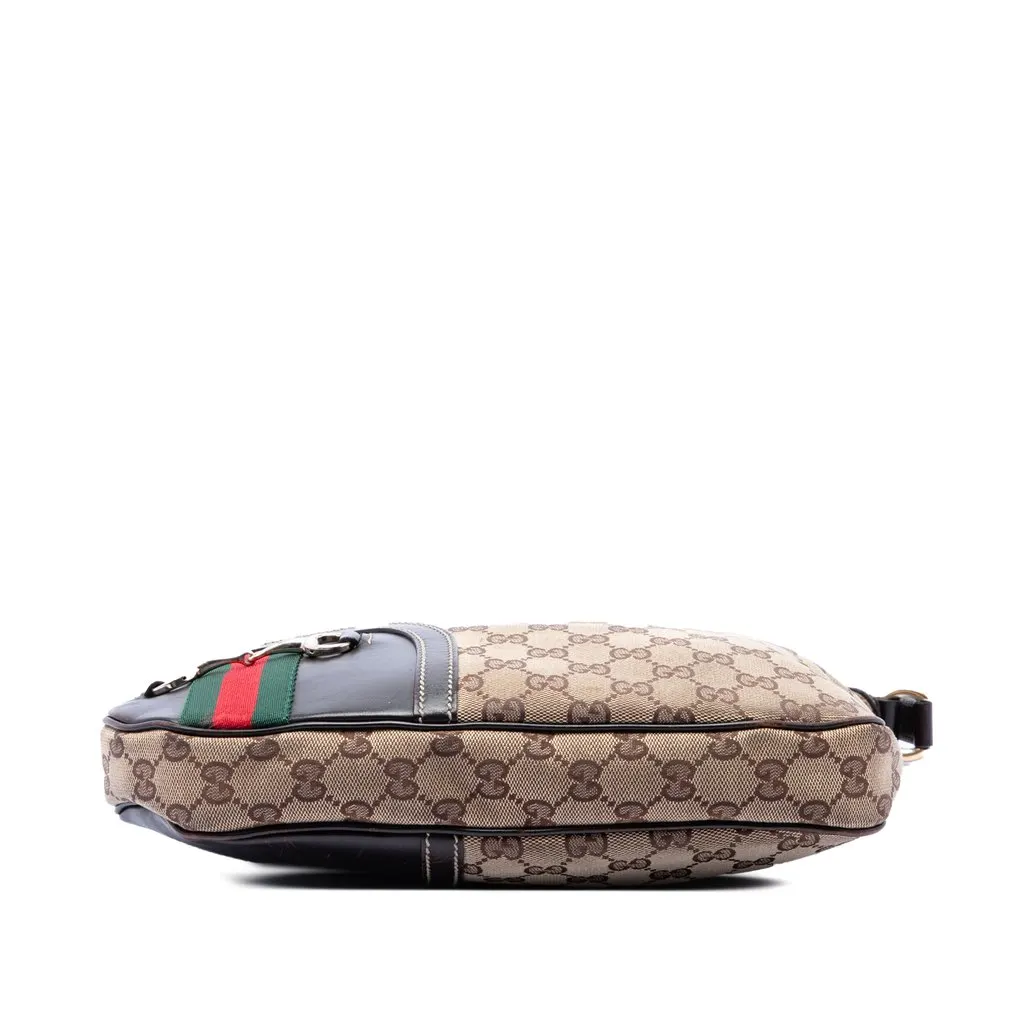 Gucci GG Canvas Horsebit Web Crossbody Beige Leather Very good - Inside View