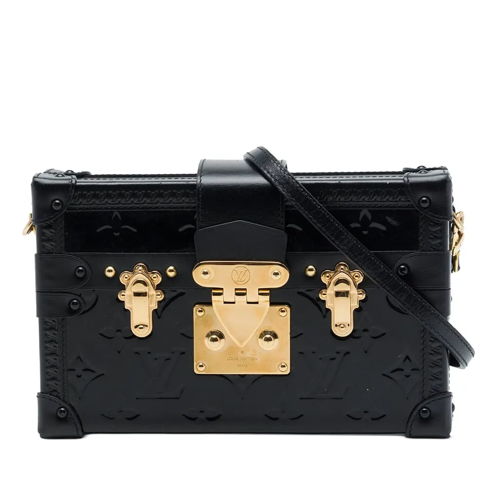 Louis Vuitton Monogram Vernis Petite Malle Black Leather Very good - Front View