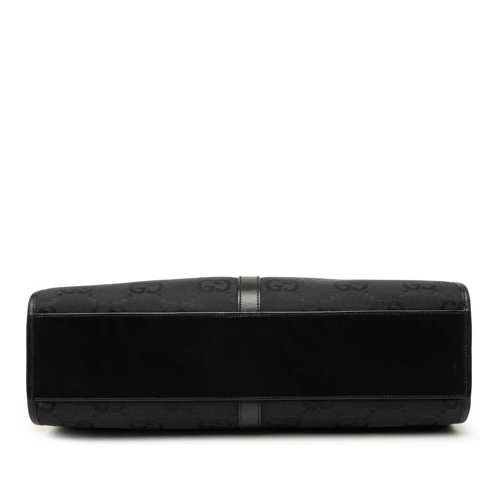 Gucci GG Canvas Jackie Bardot Shoulder Bag Black Very good - Inside View