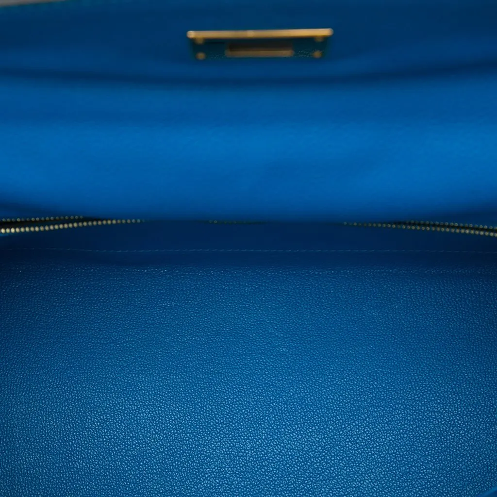 Hermès Epsom Kelly II Retourne 32 Blue Leather Very good - Model View