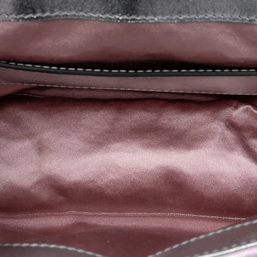 Gucci Mini GG Marmont Matelasse Iridescent Calfskin Flap Crossbody Purple Leather Very good - Model View