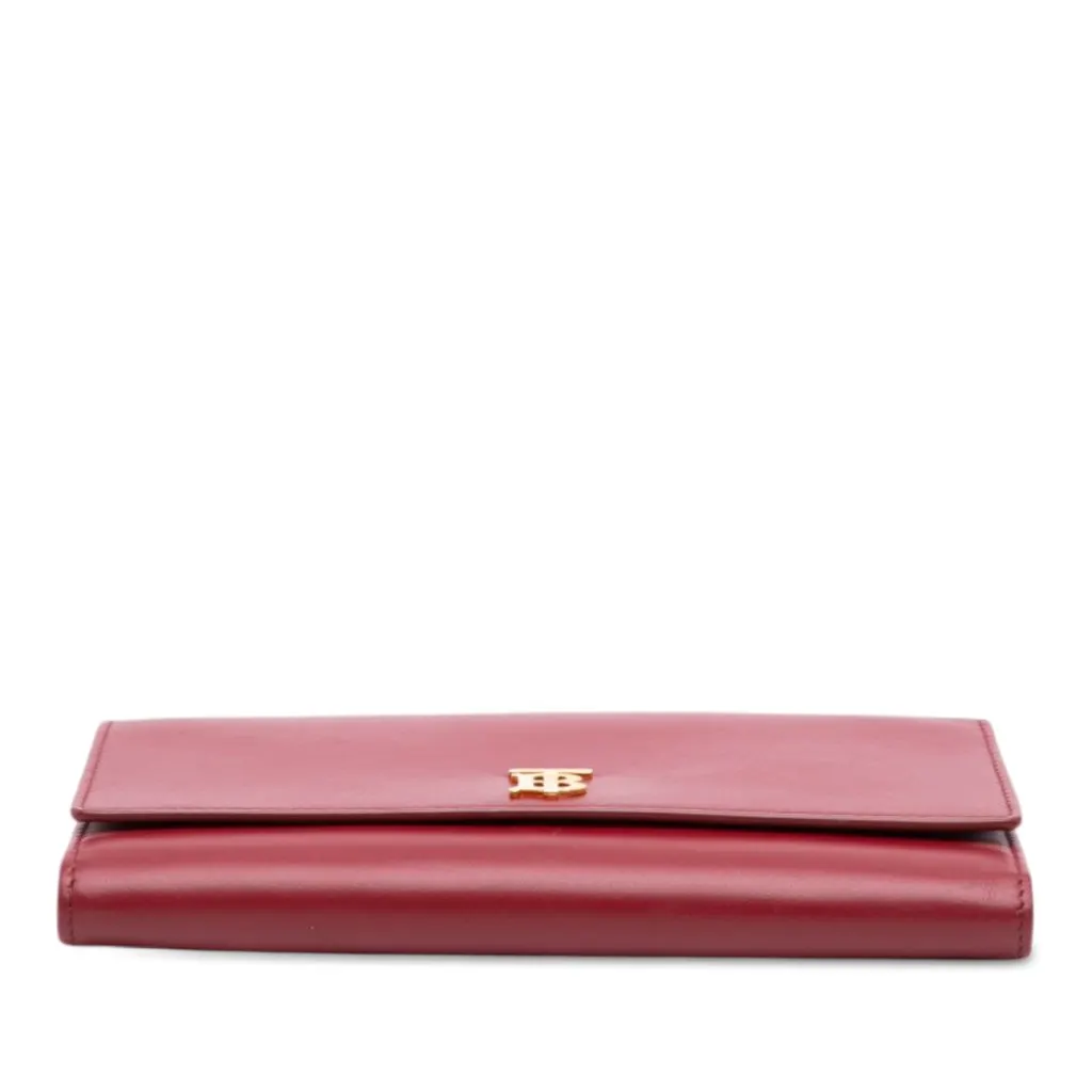 Burberry Leather TB Wallet On Strap Red Leather Very good - Inside View